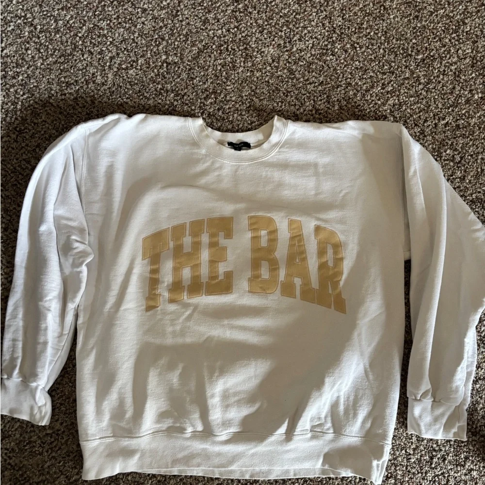 The Bar Men's Sweater in White and Gold - Picture 1 of 5